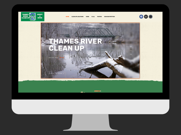 Picture of Thames River Cleanup website home page