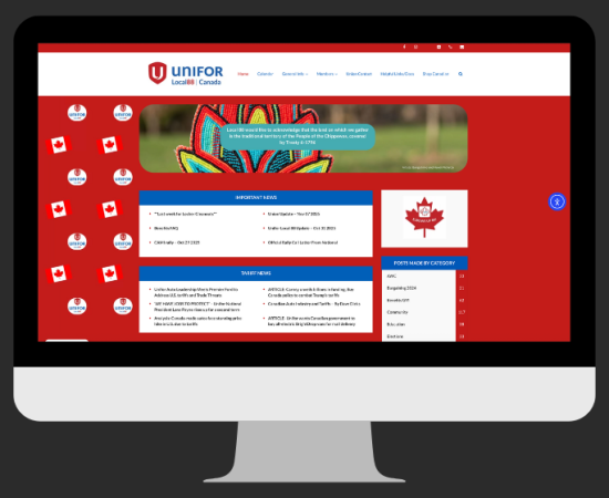 Unifor Local 88 - Trade Union Picture of Unifor Local 88 website home page